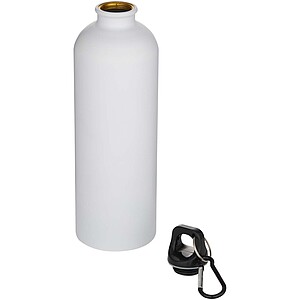 Oregon 750 ml matte RCS recycled single wall stainless steel water bottle with carabiner, white