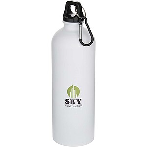 Oregon 750 ml matte RCS recycled single wall stainless steel water bottle with carabiner, white