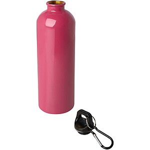 Oregon 750 ml RCS certified single wall stainless steel water bottle with carabiner, magenta