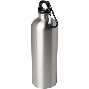 Oregon 750 ml RCS certified single wall stainless steel water bottle with carabiner, silver