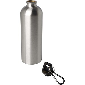 Oregon 750 ml RCS certified single wall stainless steel water bottle with carabiner, silver