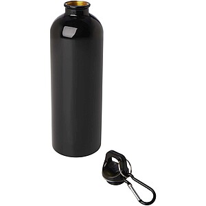 Oregon 750 ml RCS certified single wall stainless steel water bottle with carabiner, solid black