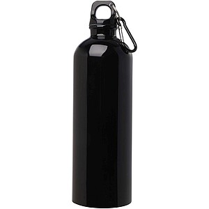 Oregon 750 ml RCS certified single wall stainless steel water bottle with carabiner, solid black