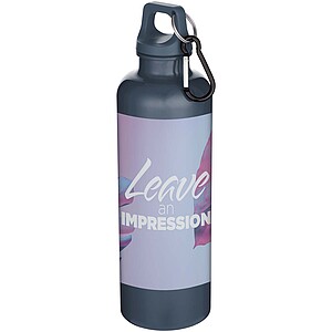 Oregon 750 ml solid colour RCS recycled plastic water bottle with carabiner, hale blue