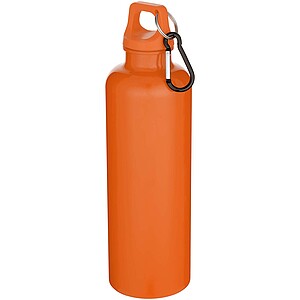 Oregon 750 ml solid colour RCS recycled plastic water bottle with carabiner, orange