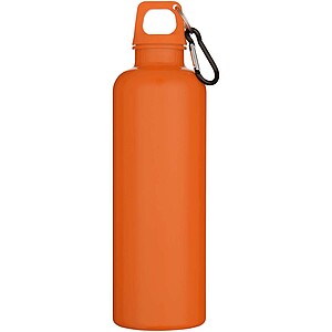 Oregon 750 ml solid colour RCS recycled plastic water bottle with carabiner, orange