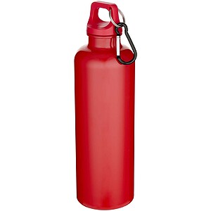 Oregon 750 ml solid colour RCS recycled plastic water bottle with carabiner, red