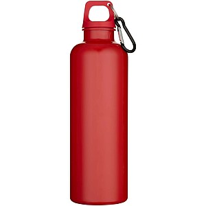 Oregon 750 ml solid colour RCS recycled plastic water bottle with carabiner, red