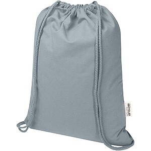 Oregon Blend 140 g/m2 GRS recycled drawstring bag 5L, grey