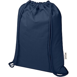 Oregon Blend 140 g/m2 GRS recycled drawstring bag 5L, navy