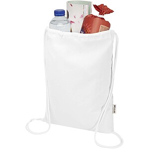 Oregon Blend 140 g/m2 GRS recycled drawstring bag 5L, white