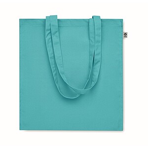 Organic cotton shopping bag, turquoise