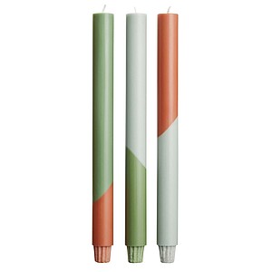Originalhome Eden diagonal candles - set of 3, heather green