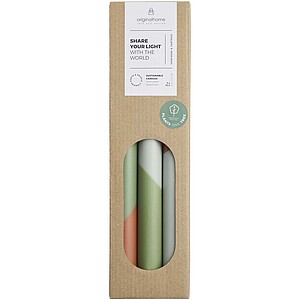 Originalhome Eden diagonal candles - set of 3, heather green