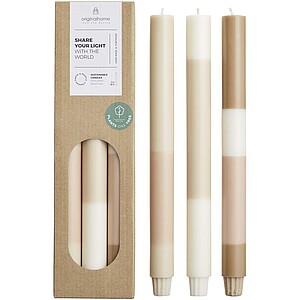 Originalhome layered limestone candles - set of 3, off white
