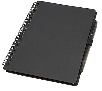 OURENS Sada zápisníku z kamenného papíru a kuličkového mazacího pera, černá