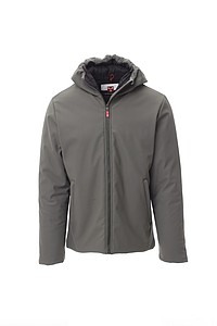 Padded softshell jacket, OREGON, black/steel grey, XXS