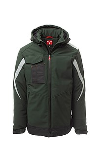 Padded softshell jacket, WONDER PAD, forest green/black, XXS