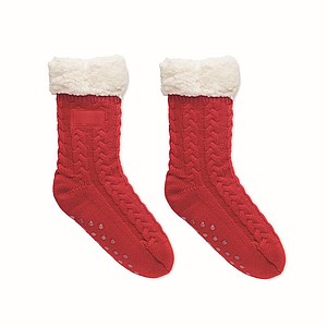Pair of cable knit slipper socks