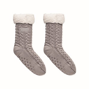 Pair of cable knit slipper socks