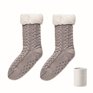 Pair of cable knit slipper socks