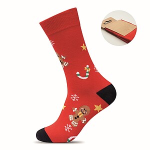 Pair of Christmas socks L, red