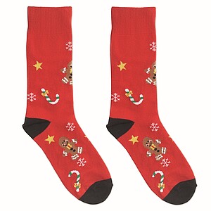 Pair of Christmas socks L, red