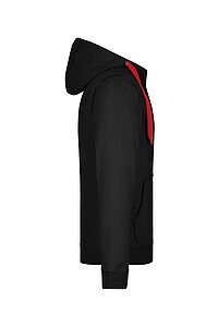 Pánská mikina James & Nicholson Doubleface, černá/červená, velikost 3XL