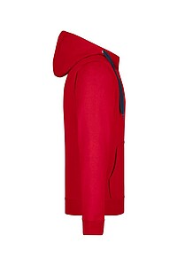 Pánská mikina James & Nicholson Doubleface, červená/tmavě šedá, velikost S