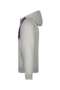 Pánská mikina James & Nicholson Doubleface, šedá/fialová, velikost S