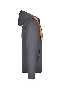 Pánská mikina James & Nicholson Doubleface, šedá/oranžová, velikost S