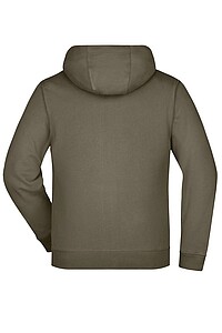 Pánská mikina James & Nicholson Doubleface, vojenská zelená/limetková, velikost S