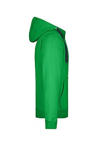 Pánská mikina James & Nicholson Doubleface, zekená/grafitová, velikost 3XL