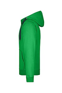 Pánská mikina James & Nicholson Doubleface, zekená/grafitová, velikost S