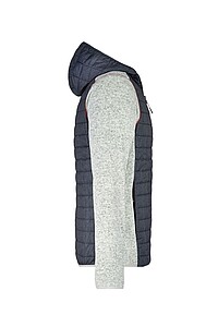 Pánská mikina James & Nicholson, světle šedý melír/antracitová, velikost S