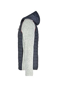 Pánská mikina James & Nicholson, světle šedý melír/antracitová, velikost XL