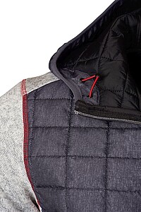 Pánská mikina James & Nicholson, světle šedý melír/antracitová, velikost XL