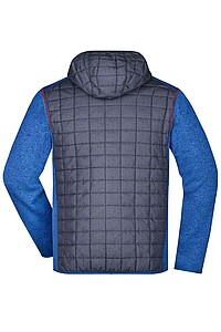 Pánská mikina James & Nicholson, světle šedý melír/antracitová, velikost XL