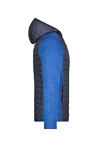 Pánská mikina James & Nicholson, světle šedý melír/antracitová, velikost XL