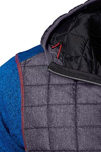 Pánská mikina James & Nicholson, světle šedý melír/antracitová, velikost XL