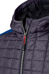 Pánská mikina James & Nicholson, světle šedý melír/antracitová, velikost XL