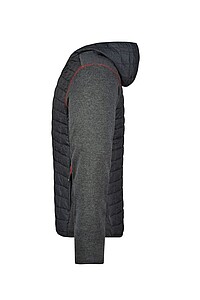 Pánská mikina James & Nicholson, tmavě šedý melír/antracitová, velikost S