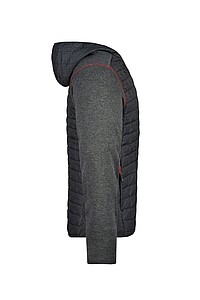 Pánská mikina James & Nicholson, tmavě šedý melír/antracitová, velikost XL