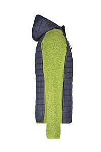 Pánská mikina James & Nicholson, zelený melír/antracitová, velikost XL