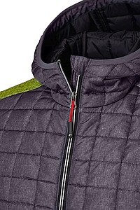 Pánská mikina James & Nicholson, zelený melír/antracitová, velikost XL