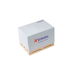 Paper cube on a wooden palette