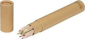 Paperboard quiver with 7 pencils, brown