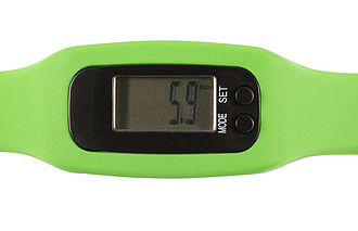 Pedometer with silicone wristband