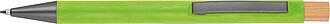 pen made from recycled aluminium with bamboo pusher, light green