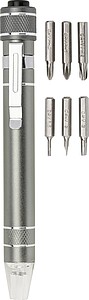 Pen shaped pocket screwdriver.Grey